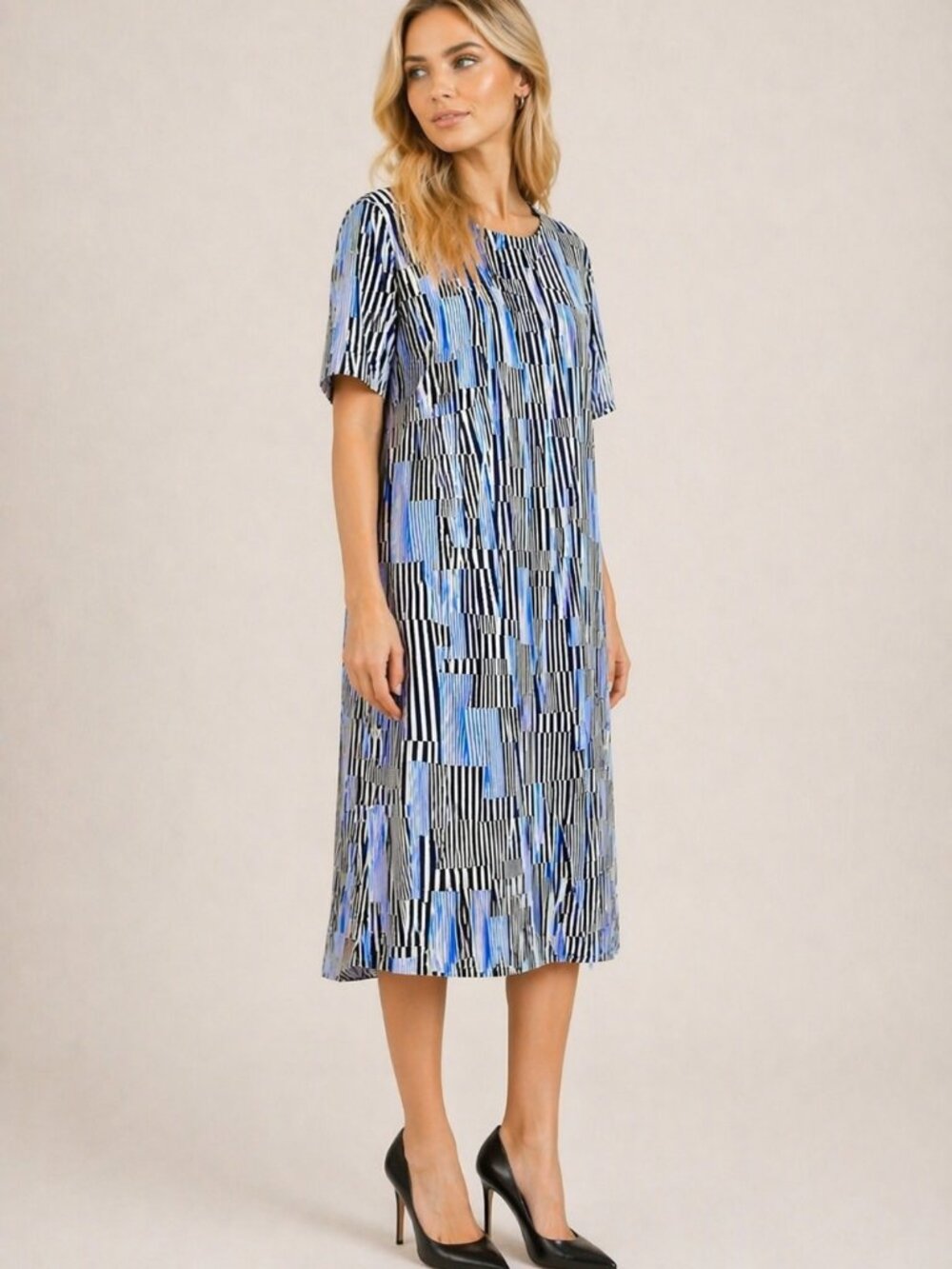 Armani Exchange short sleeve silk mini dress